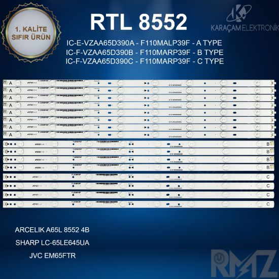 ARÇELIK A65L 8552 4B LED BAR, BEKO B65L 8552 4B LED BAR ,JVC EM65FTR LED BAR , SHARP LC-65LE645UA LED BAR