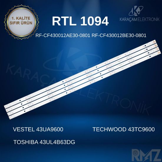 VESTEL 43UA9600 LED BAR, TECHWOOD 43TC9600 LED BAR, TOSHIBA 43UL4B63DG LED BAR