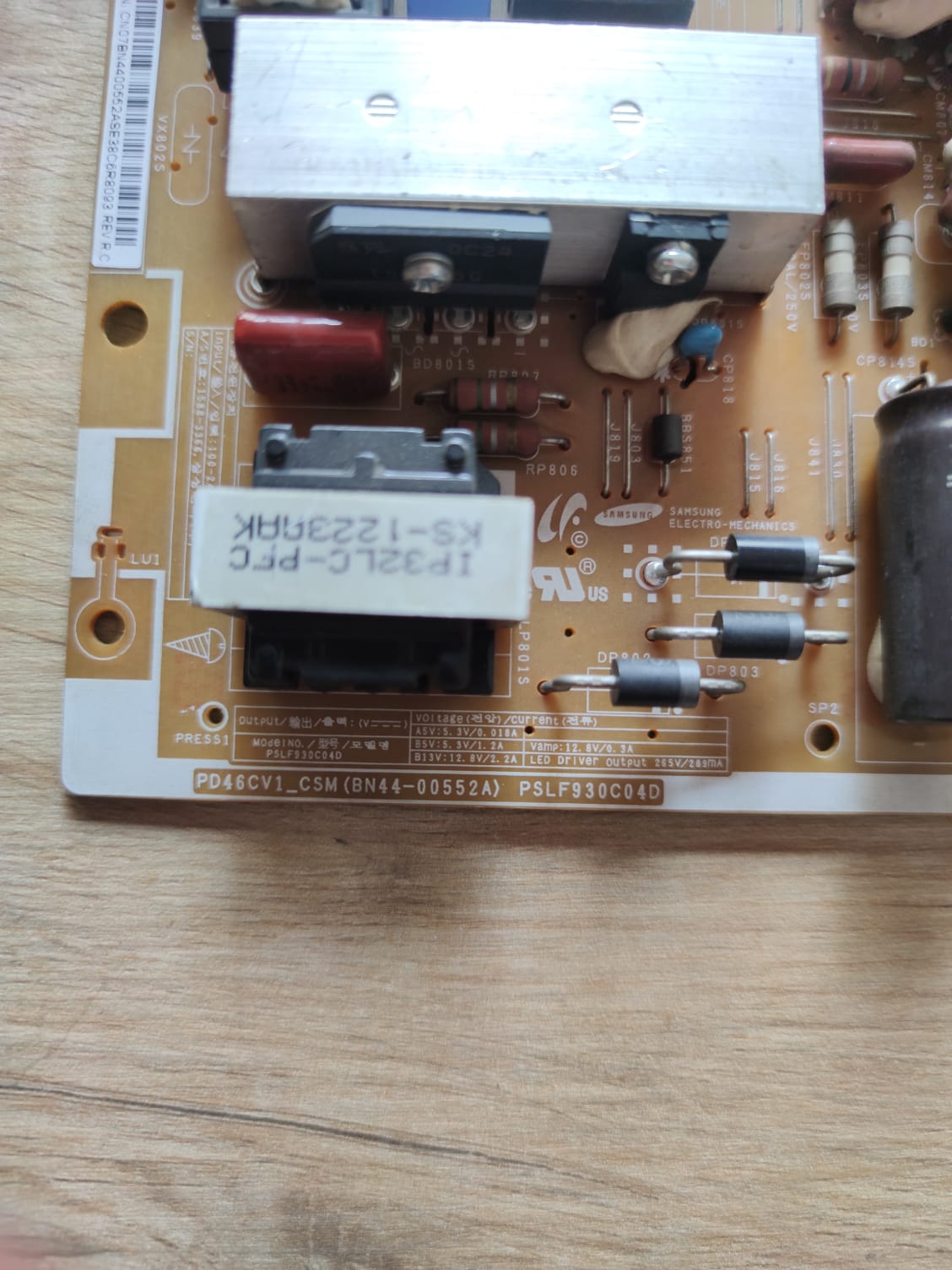 BN44-00552A , PSLF930C04D , PD46CV1_CSM , REV1.3 , UE46EH6070F , UE46EH6030F , UE40EH6030F , POWER BOARD , SAMSUNG BESLEME