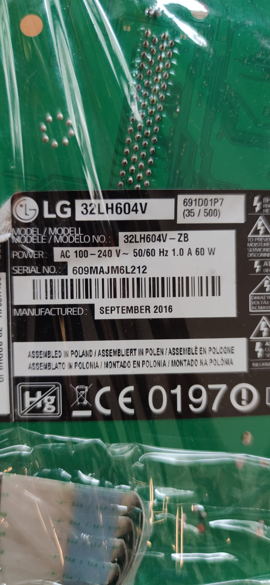 EAX66769503(1.2) , EBT64181603 , LG 43LH604V , LG 32LH604V-ZB , MAIN BOARD , LG ANAKART