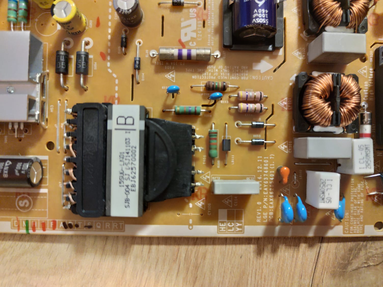 EAX66205401 ,1.8 , EAY63748601 , REV1.1 , POWER BOARD , LG BESLEME