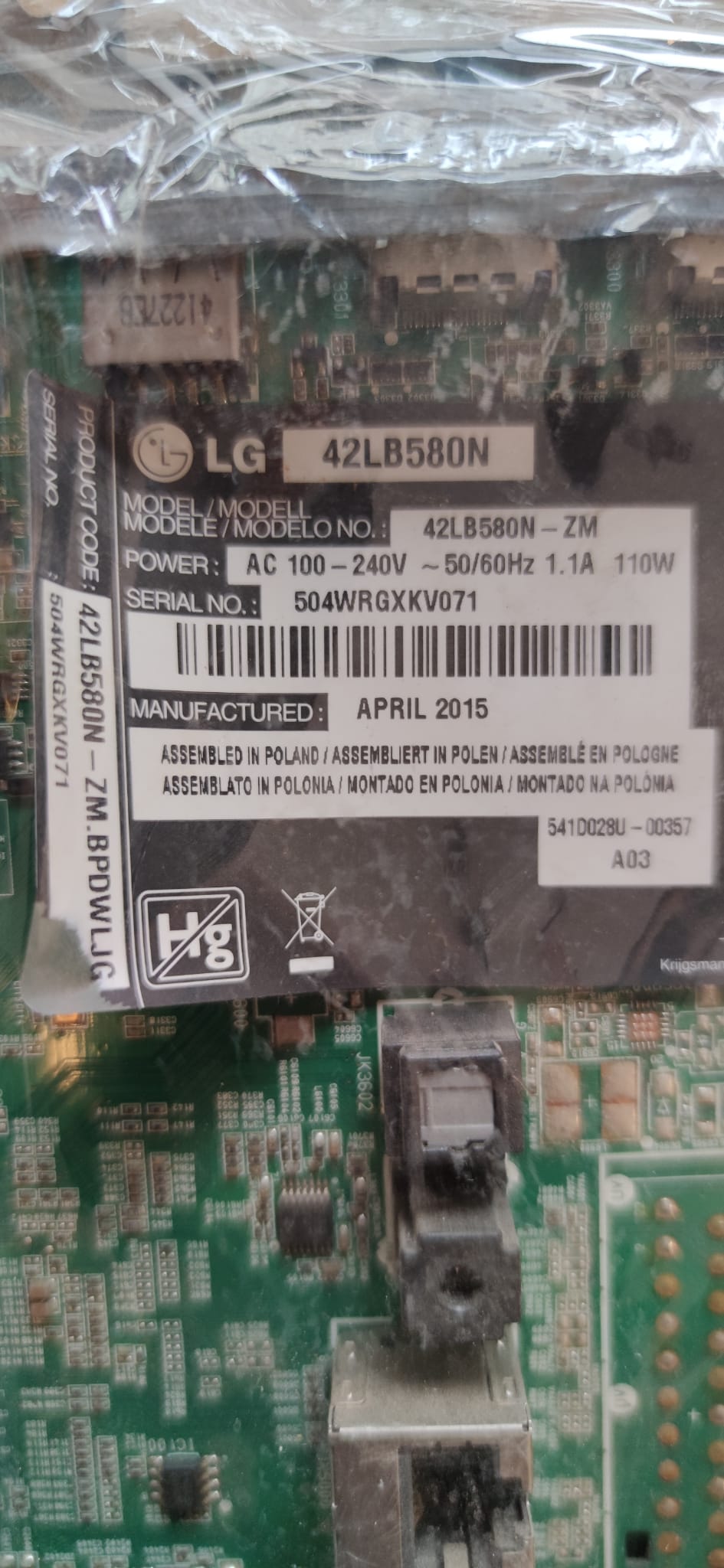 LG 42LB580N ANAKART,LG LB580N-2M ANAKART